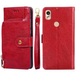 For Kyocera KY-51B Zipper Bag Leather Phone Case(Red) (OEM)
