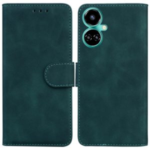 For Tecno Camon 19 Pro 5G Skin Feel Pure Color Flip Leather Phone Case(Green) (OEM)