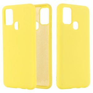 For Samsung Galaxy A21s Pure Color Liquid Silicone Shockproof Full Coverage Case(Yellow) (OEM)