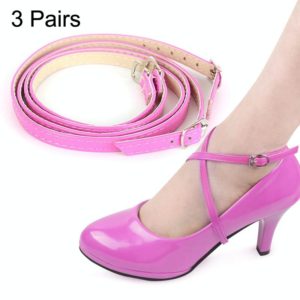Cross Section High Heels Leather Shoes Anti-Heel Laces(Rose Red) (OEM)