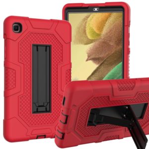 For Samsung Galaxy Tab A7 Lite T220 / T225 Contrast Color Robot Shockproof Silicone + PC Protective Case with Holder(Red Black) (OEM)