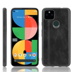 For Google Pixel 5a 5G Shockproof Sewing Cow Pattern Skin PC + PU + TPU Case(Black) (OEM)