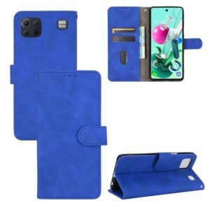 For LG K92 5G Solid Color Skin Feel Magnetic Buckle Horizontal Flip Calf Texture PU Leather Case with Holder & Card Slots & Wallet(Blue) (OEM)