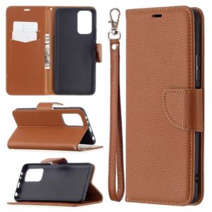 For Xiaomi Redmi Note 10 Pro Litchi Texture Pure Color Horizontal Flip Leather Case with Holder & Card Slots & Wallet & Lanyard(Brown) (OEM)