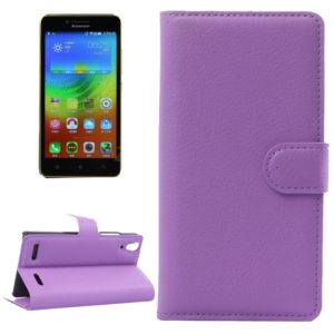 Horizontal Flip Solid color Leather Case with Card Slots & Holder & Wallet for Lenovo K3(Purple) (OEM)