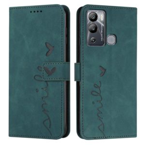 For Infinix Hot 12i Skin Feel Heart Pattern Leather Phone Case(Green) (OEM)