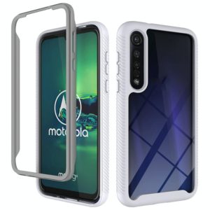 For Motorola Moto G8 Plus Starry Sky Solid Color Series Shockproof PC + TPU Protective Case(White) (OEM)