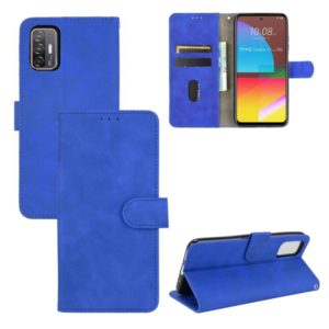 For HTC Desire 21 Pro 5G Solid Color Skin Feel Magnetic Buckle Horizontal Flip Calf Texture PU Leather Case with Holder & Card Slots & Wallet(Blue) (OEM)