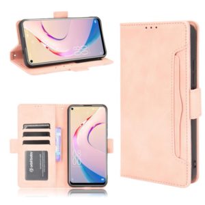 For Oukitel C21 Pro Skin Feel Calf Pattern Horizontal Flip Leather Case with Holder & Card Slots & Photo Frame(Pink) (OEM)