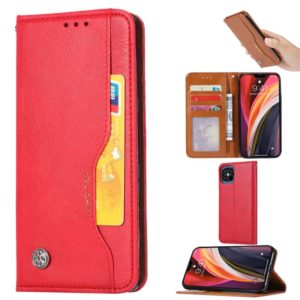 For iPhone 12 Pro Max Knead Skin Texture Horizontal Flip Leather Case with Photo Frame & Holder & Card Slots & Wallet(Red) (OEM)
