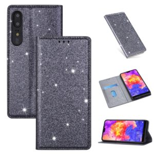 For Huawei P30 Ultrathin Glitter Magnetic Horizontal Flip Leather Case with Holder & Card Slots(Gray) (OEM)