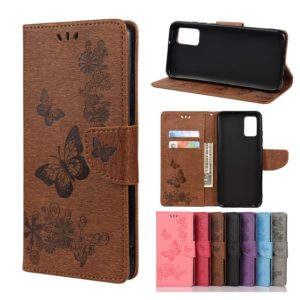 For Samsung Galaxy A32 5G Butterflies Embossing Horizontal Flip Leather Case with Holder & Card Slots & Wallet(Brown) (OEM)