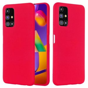 For Samsung Galaxy M31s Pure Color Liquid Silicone Shockproof Full Coverage Case(Red) (OEM)