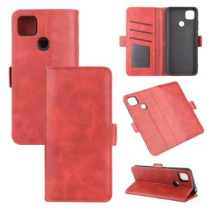 For Xiaomi Redmi 9C Dual-side Magnetic Buckle Horizontal Flip Leather Case with Holder & Card Slots & Wallet(Red) (OEM)