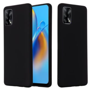 For OPPO A74 4G / F19 Pure Color Liquid Silicone Shockproof Full Coverage Case(Black) (OEM)