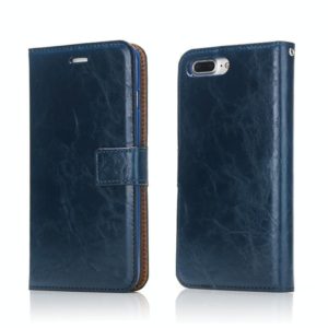 Crazy Horse Texture Detachable Magnetic Back Cover Horizontal Flip Leather Case with Holder & Card Slots & Photo Frame & Wallet For iPhone 8 Plus / 7 Plus(Blue) (OEM)