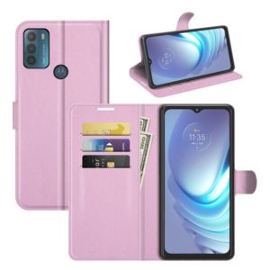 For Motorola Moto G50 Litchi Texture Horizontal Flip Protective Case with Holder & Card Slots & Wallet(Pink) (OEM)