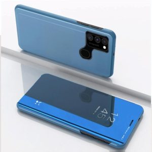 For OPPO A53 2020 Plated Mirror Horizontal Flip Leather Case with Holder(Blue) (OEM)
