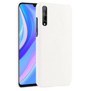 For Huawei Y8p Shockproof Crocodile Texture PC + PU Case(White) (OEM)