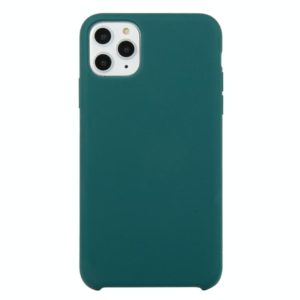For iPhone 11 Pro Max Solid Color Solid Silicone Shockproof Case (Dark Green) (OEM)