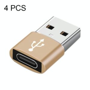 3 PCS USB-C / Type-C Female to USB 3.0 Male Aluminum Alloy Adapter, Support Charging & Transmission Data(Gold) (OEM)