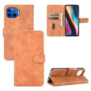 For Motorola Moto G 5G Plus Solid Color Skin Feel Magnetic Buckle Horizontal Flip Calf Texture PU Leather Case with Holder & Card Slots & Wallet(Brown) (OEM)