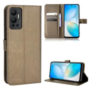 For Infinix Hot 12 Diamond Texture Leather Phone Case(Brown) (OEM)