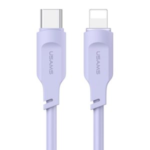 USAMS US-SJ566 Lithe Series 1.2m Type-C to 8 Pin PD 20W Fast Charging Cable with Light(Purple) (USAMS) (OEM)