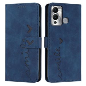 For Infinix Hot 12 Play Skin Feel Heart Pattern Leather Phone Case(Blue) (OEM)
