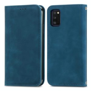 For Samsung Galaxy A01 Core / M01 Core Retro Skin Feel Business Magnetic Horizontal Flip Leather Case with Holder & Card Slots & Wallet & Photo Frame(Blue) (OEM)