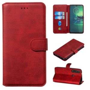 For Motorola Moto G8 Plus Classic Calf Texture Horizontal Flip PU Leather Case, with Holder & Card Slots & Wallet(Red) (OEM)