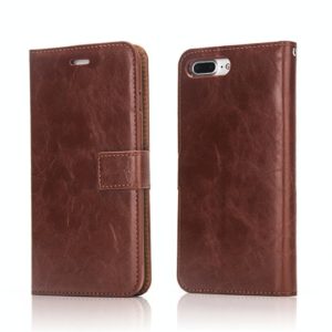 Crazy Horse Texture Detachable Magnetic Back Cover Horizontal Flip Leather Case with Holder & Card Slots & Photo Frame & Wallet For iPhone 8 Plus / 7 Plus(Brown) (OEM)