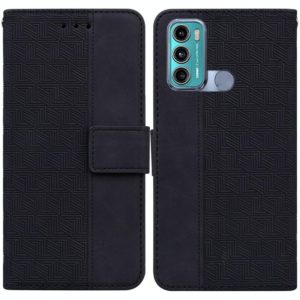 For Motorola Moto G60 / G40 Fusion Geometric Embossed Leather Phone Case(Black) (OEM)
