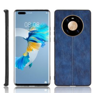 For Huawei Mate 40 Pro+ Shockproof Sewing Cow Pattern Skin PC + PU + TPU Case(Blue) (OEM)
