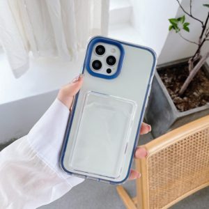 For iPhone 11 Full-coverage 360 Clear PC + TPU Shockproof Protective Case with Card Slot (Blue) (OEM)