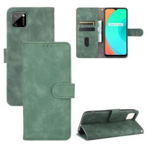 For OPPO Realme C11 Solid Color Skin Feel Magnetic Buckle Horizontal Flip Calf Texture PU Leather Case with Holder & Card Slots & Wallet(Green) (OEM)