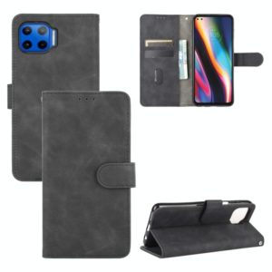 For Motorola Moto G 5G Plus Solid Color Skin Feel Magnetic Buckle Horizontal Flip Calf Texture PU Leather Case with Holder & Card Slots & Wallet(Black) (OEM)