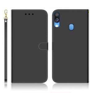 For Galaxy A40 Imitated Mirror Surface Horizontal Flip Leather Case with Holder & Card Slots & Wallet & Lanyard(Black) (OEM)