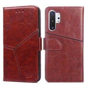 For Samsung Galaxy Note10 Geometric Stitching Horizontal Flip TPU + PU Leather Case with Holder & Card Slots & Wallet(Dark Brown) (OEM)