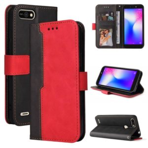 Business Stitching-Color Horizontal Flip PU Leather Case with Holder & Card Slots & Photo Frame For Tecno Pop 2 F / Pop 2 Power / Itel P13 B1F(Red) (OEM)