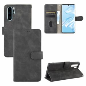 For Huawei P30 Pro Solid Color Skin Feel Magnetic Buckle Horizontal Flip Calf Texture PU Leather Case with Holder & Card Slots & Wallet(Black) (OEM)