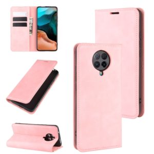 For Xiaomi Redmi K30 Pro Retro-skin Business Magnetic Suction Leather Case with Holder & Card Slots & Wallet(Pink) (OEM)