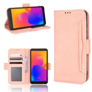 For TCL 303 / Alcatel 1B 2022 Skin Feel Calf Pattern Leather Phone Case(Pink) (OEM)