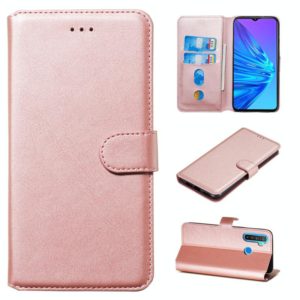 For OPPO Realme 5 Classic Calf Texture Horizontal Flip PU Leather Case, with Holder & Card Slots & Wallet(Rose Gold) (OEM)