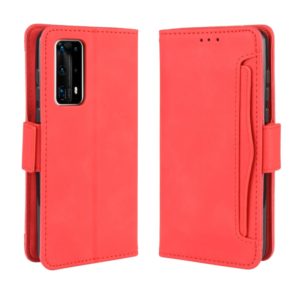 For Huawei P40 Pro+/P40 Pro Plus Wallet Style Skin Feel Calf Pattern Leather Case ，with Separate Card Slot(Red) (OEM)