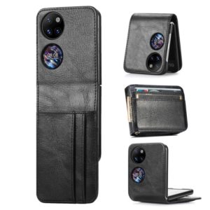 For Huawei P50 Pocket Wallet Card Folding Phone Case(Black) (OEM)