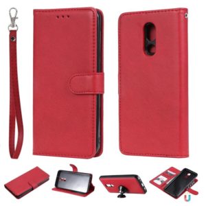 For LG Stylo 5 Solid Color Horizontal Flip Protective Case with Holder & Card Slots & Wallet & Photo Frame & Lanyard(Red) (OEM)