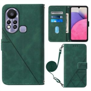 For Infinix Hot 11S NFC X6812B Crossbody 3D Embossed Flip Leather Phone Case(Dark Green) (OEM)