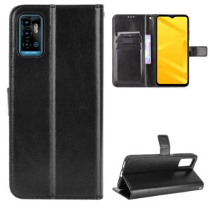 For ZTE Blade A71 Crazy Horse Texture Horizontal Flip Leather Case with Holder & Card Slots & Lanyard(Black) (OEM)