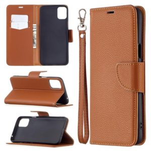 For LG K42 Litchi Texture Pure Color Horizontal Flip Leather Case with Holder & Card Slots & Wallet & Lanyard(Brown) (OEM)